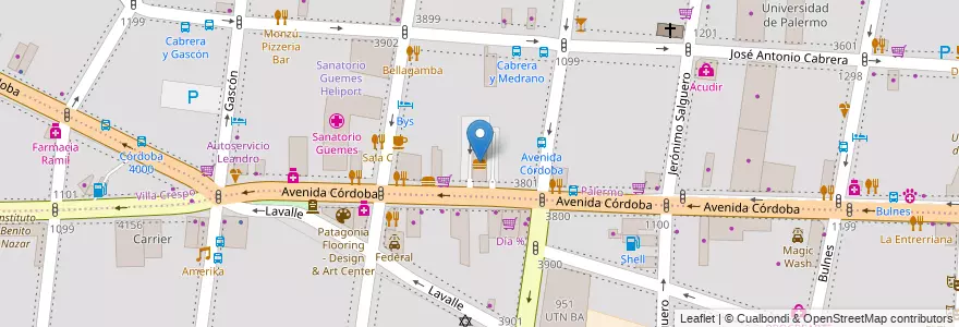 Mapa de ubicacion de McDonald's, Palermo en Argentinië, Ciudad Autónoma De Buenos Aires, Buenos Aires.