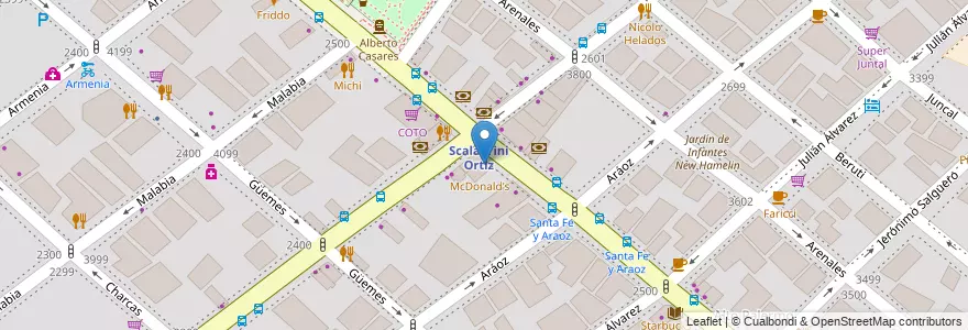 Mapa de ubicacion de McDonald's, Palermo en الأرجنتين, Ciudad Autónoma De Buenos Aires, Buenos Aires, Comuna 14.