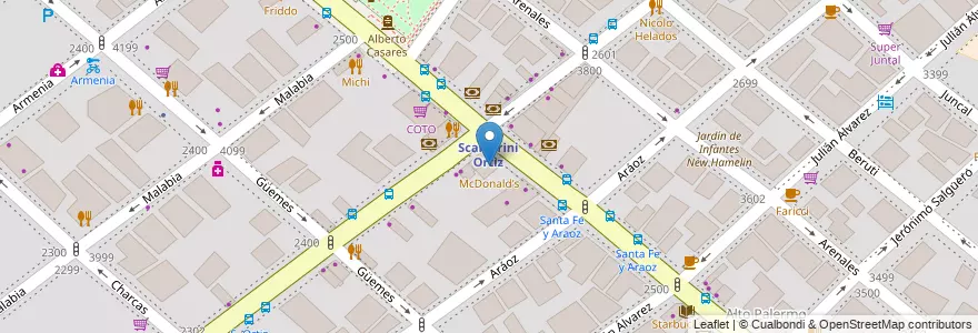 Mapa de ubicacion de McDonald's, Palermo en Argentinië, Ciudad Autónoma De Buenos Aires, Buenos Aires, Comuna 14.