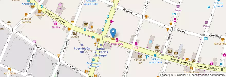 Mapa de ubicacion de McDonald's, Recoleta en Аргентина, Буэнос-Айрес, Comuna 2, Буэнос-Айрес.