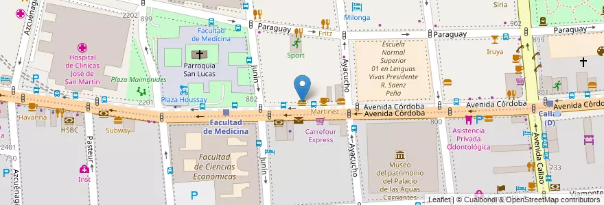 Mapa de ubicacion de McDonald's, Recoleta en アルゼンチン, Ciudad Autónoma De Buenos Aires, ブエノスアイレス.