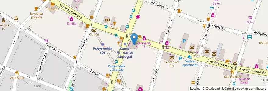 Mapa de ubicacion de McDonald's, Recoleta en آرژانتین, Ciudad Autónoma De Buenos Aires, Comuna 2, Buenos Aires.
