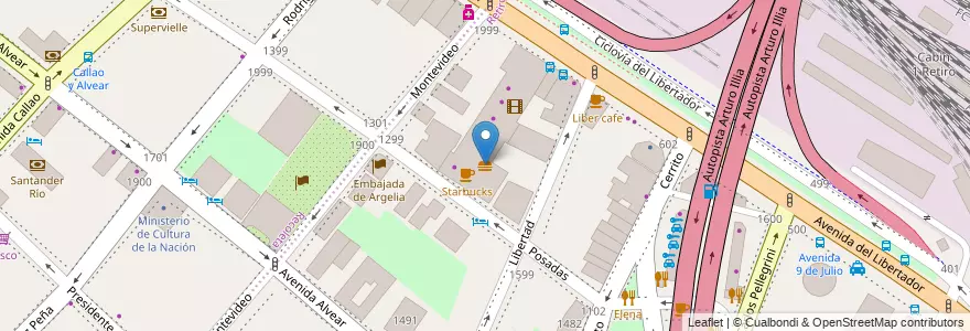 Mapa de ubicacion de McDonald's, Retiro en アルゼンチン, Ciudad Autónoma De Buenos Aires, Comuna 1, ブエノスアイレス.