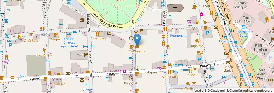 Mapa de ubicacion de McDonald's, Retiro en Аргентина, Буэнос-Айрес, Comuna 1, Буэнос-Айрес.