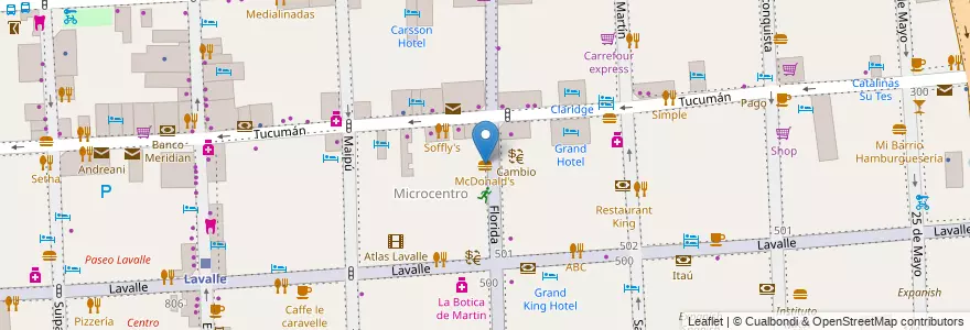 Mapa de ubicacion de McDonald's, San Nicolas en Argentina, Ciudad Autónoma De Buenos Aires, Comuna 1, Buenos Aires.