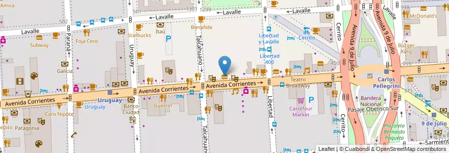 Mapa de ubicacion de McDonald's, San Nicolas en Argentine, Ciudad Autónoma De Buenos Aires, Comuna 1, Buenos Aires.