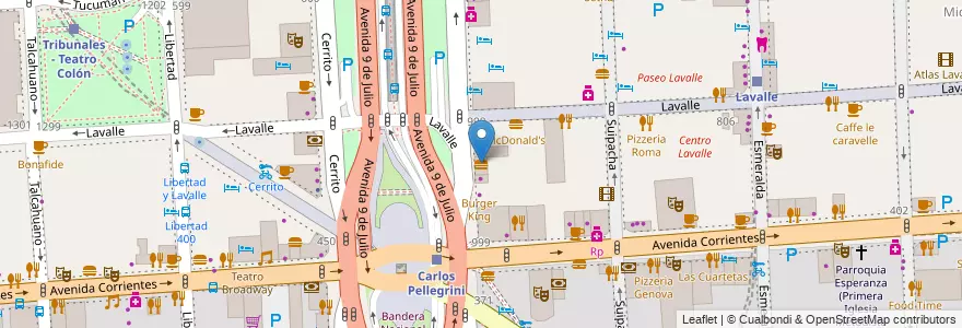 Mapa de ubicacion de McDonald's, San Nicolas en Argentinië, Ciudad Autónoma De Buenos Aires, Comuna 1, Buenos Aires.