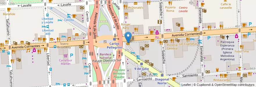 Mapa de ubicacion de McDonald's, San Nicolas en Argentine, Ciudad Autónoma De Buenos Aires, Comuna 1, Buenos Aires.