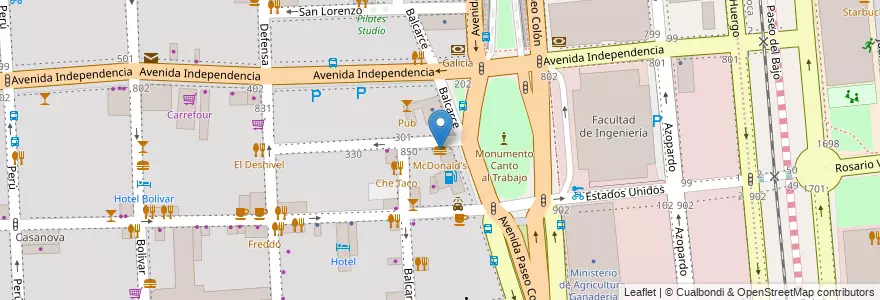 Mapa de ubicacion de McDonald's, San Telmo en アルゼンチン, Ciudad Autónoma De Buenos Aires, Comuna 1, ブエノスアイレス.