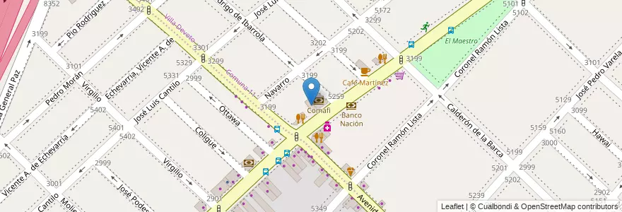 Mapa de ubicacion de McDonald's, Villa Devoto en 아르헨티나, 부에노스아이레스주, Comuna 10, Partido De Tres De Febrero.