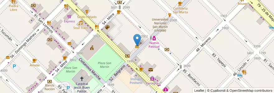 Mapa de ubicacion de McDonalds;Red Gourmet en Argentina, Buenos Aires, Partido De General San Martín, General San Martín, Villa Lynch.