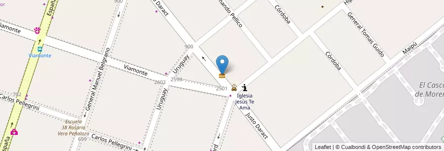 Mapa de ubicacion de Me Huele a Hamburguesa en الأرجنتين, بوينس آيرس, Partido De Moreno, Moreno.