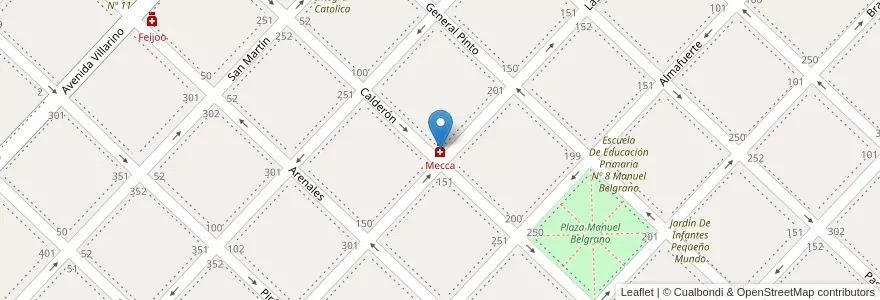 Mapa de ubicacion de Mecca en Arjantin, Buenos Aires, Partido De Chivilcoy, Chivilcoy.