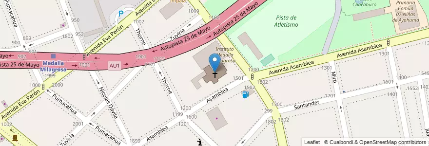 Mapa de ubicacion de Medalla Milagrosa, Parque Chacabuco en アルゼンチン, Ciudad Autónoma De Buenos Aires, Comuna 7, ブエノスアイレス.
