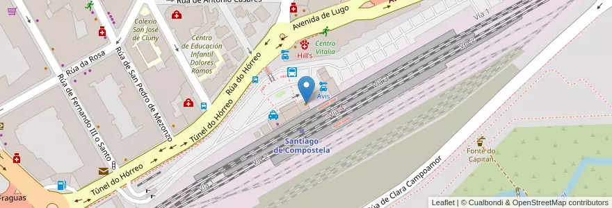 Mapa de ubicacion de Medas en スペイン, ガリシア州, A Coruña, Santiago, Santiago De Compostela.