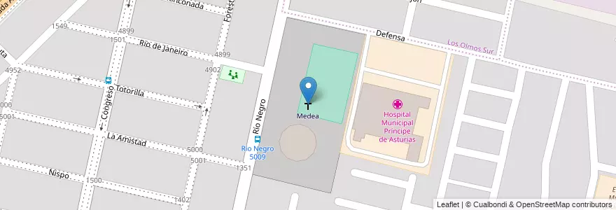 Mapa de ubicacion de Medea en Аргентина, Кордова, Departamento Capital, Pedanía Capital, Córdoba, Municipio De Córdoba.