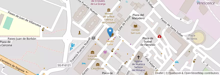 Mapa de ubicacion de Media Luna en Испания, Кастилия И Леон, Сеговия, Real Sitio De San Ildefonso.