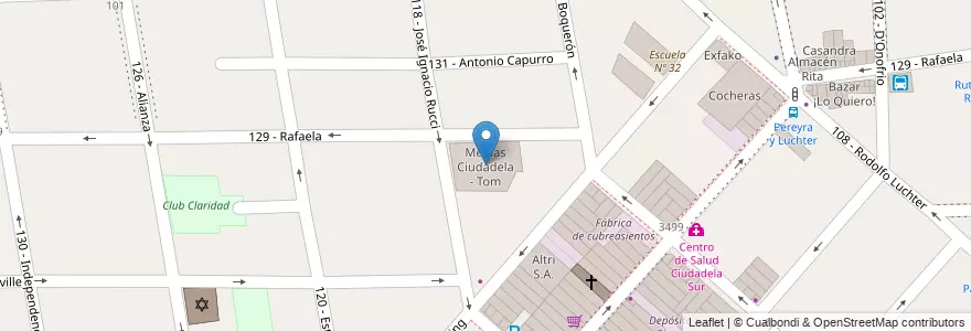 Mapa de ubicacion de Medias Ciudadela - Tom en Argentinië, Buenos Aires, Partido De Tres De Febrero, Ciudadela.