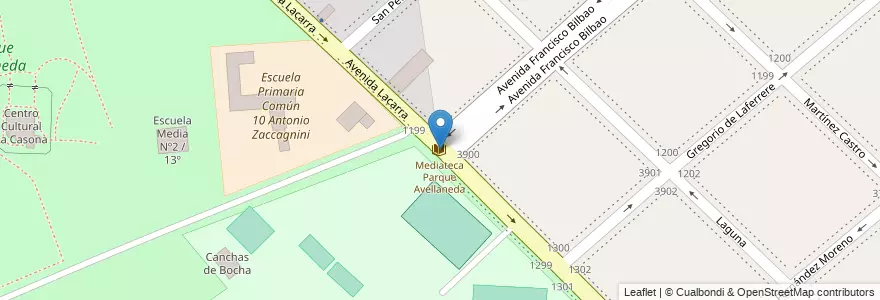 Mapa de ubicacion de Mediateca Parque Avellaneda, Parque Avellaneda en Аргентина, Буэнос-Айрес, Comuna 9, Буэнос-Айрес.