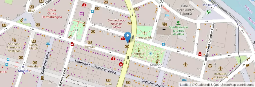 Mapa de ubicacion de Medical Albia en Spanien, Autonome Gemeinschaft Baskenland, Bizkaia, Bilboaldea, Bilbao.