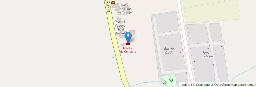 Mapa de ubicacion de Medico de Consulta en Arjantin, San Juan, Şili, Iglesia.