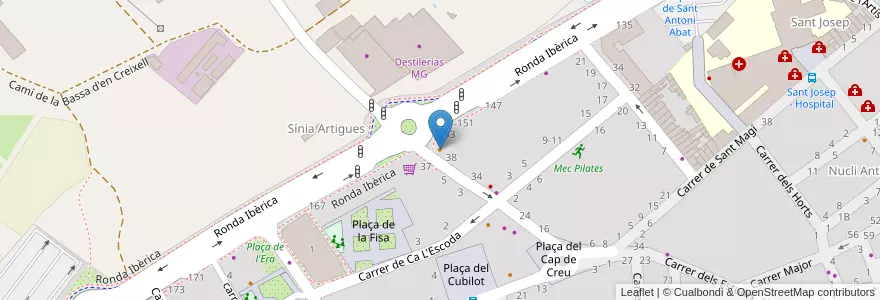 Mapa de ubicacion de Meeting point en İspanya, Catalunya, Barcelona, Garraf, Vilanova I La Geltrú.