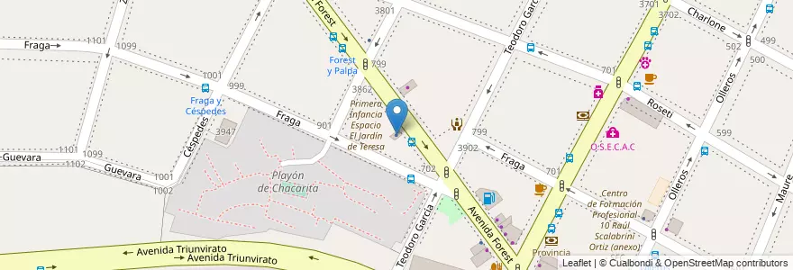 Mapa de ubicacion de Mega Letras, Chacarita en Argentina, Ciudad Autónoma De Buenos Aires, Buenos Aires, Comuna 15.