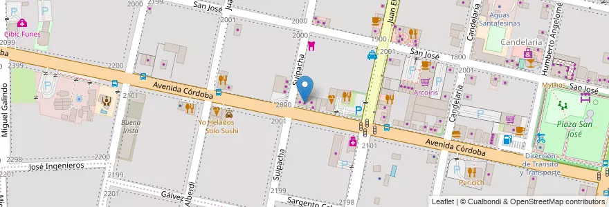 Mapa de ubicacion de Mega Motos en アルゼンチン, サンタフェ州, Departamento Rosario, Municipio De Funes, Funes.