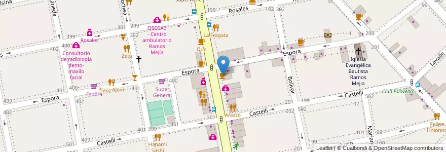 Mapa de ubicacion de Mega Owoko en アルゼンチン, ブエノスアイレス州, Partido De La Matanza, Ramos Mejía.
