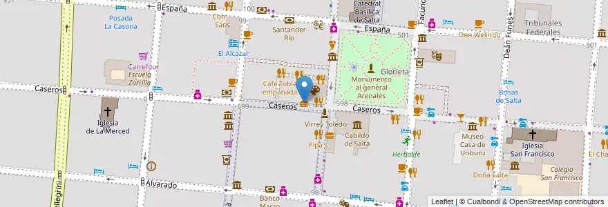 Mapa de ubicacion de mega panchos en Argentina, Salta, Capital, Municipio De Salta, Salta.