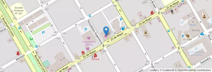 Mapa de ubicacion de Mega Shop en アルゼンチン, リオネグロ州, Departamento Adolfo Alsina, Viedma, Viedma.