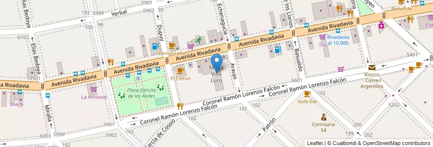 Mapa de ubicacion de Mega Villa Luro, Villa Luro en 아르헨티나, Ciudad Autónoma De Buenos Aires, Comuna 9, 부에노스아이레스, Comuna 10.