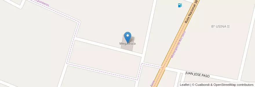 Mapa de ubicacion de Megadisco en 阿根廷, Tucumán, Departamento Monteros, Municipio De Río Seco, Río Seco.
