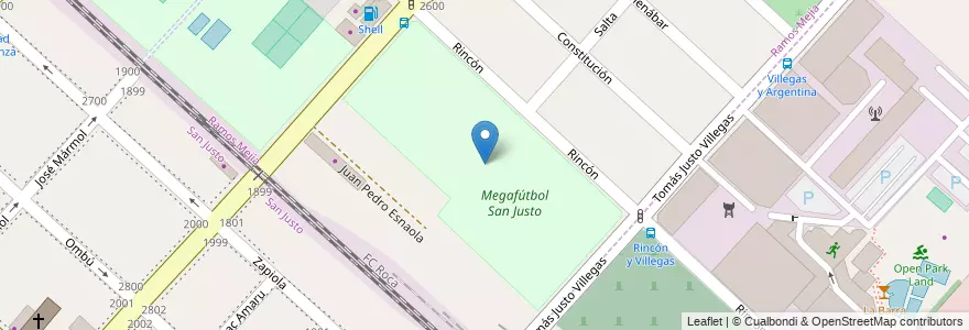 Mapa de ubicacion de Megafútbol San Justo en Arjantin, Buenos Aires, Partido De La Matanza, Ramos Mejía, San Justo.