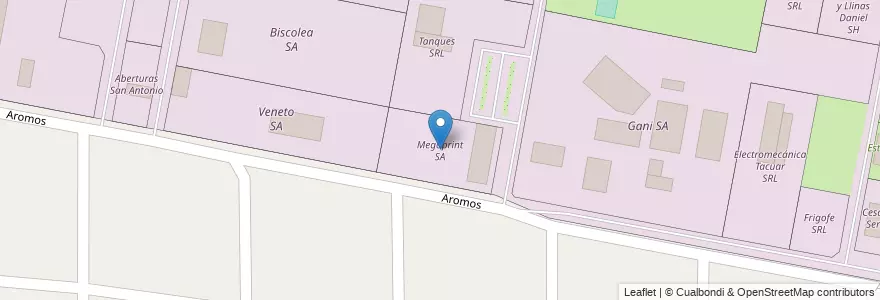 Mapa de ubicacion de Megaprint SA en Argentinien, Santa Fe, Departamento La Capital, Municipio De Sauce Viejo.