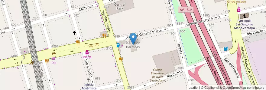 Mapa de ubicacion de Megatlon Barracas, Barracas en 阿根廷, Ciudad Autónoma De Buenos Aires, Partido De Avellaneda, Comuna 4, 布宜诺斯艾利斯.