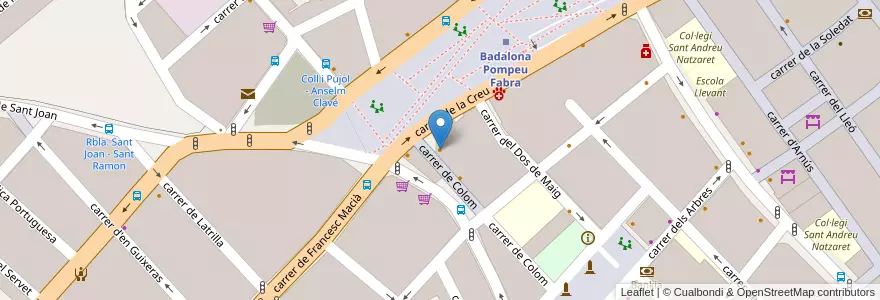 Mapa de ubicacion de Meila II en Espanha, Catalunha, Barcelona, Barcelonès, Badalona.