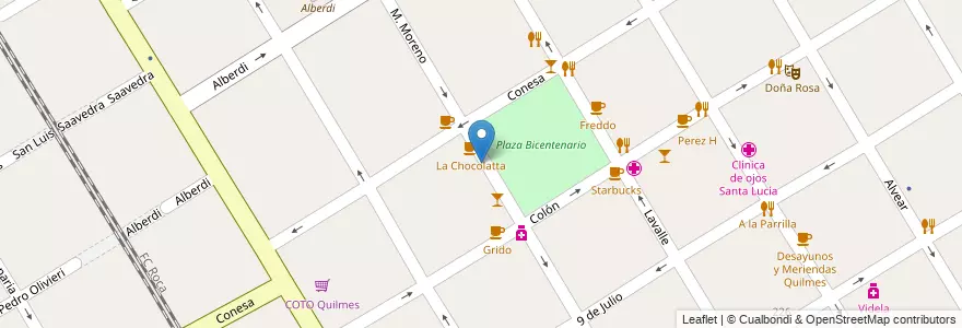Mapa de ubicacion de Meishi Sushi en 아르헨티나, 부에노스아이레스주, Partido De Quilmes, Quilmes.