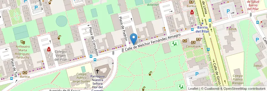 Mapa de ubicacion de MELCHOR FERNANDEZ ALMAGRO, CALLE, DE,56 en اسپانیا, بخش خودمختار مادرید, بخش خودمختار مادرید, Área Metropolitana De Madrid Y Corredor Del Henares, مادرید.