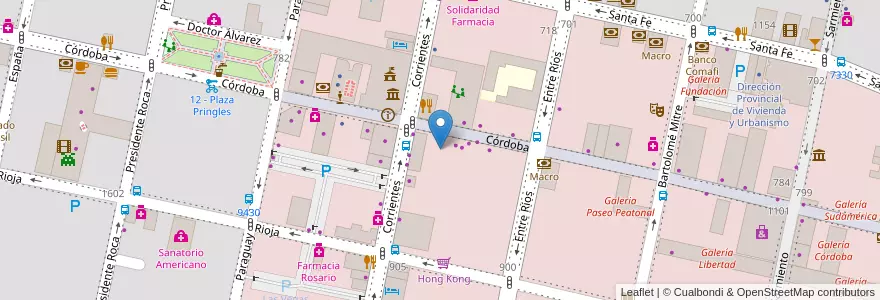 Mapa de ubicacion de Melipan en Arjantin, Santa Fe, Departamento Rosario, Municipio De Rosario, Rosario.