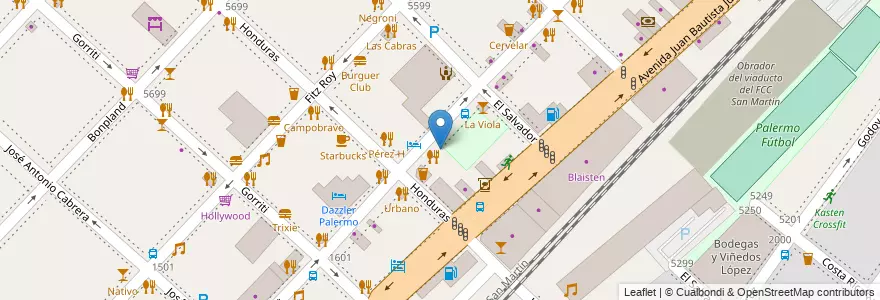 Mapa de ubicacion de Mellow, Palermo en アルゼンチン, Ciudad Autónoma De Buenos Aires, ブエノスアイレス.