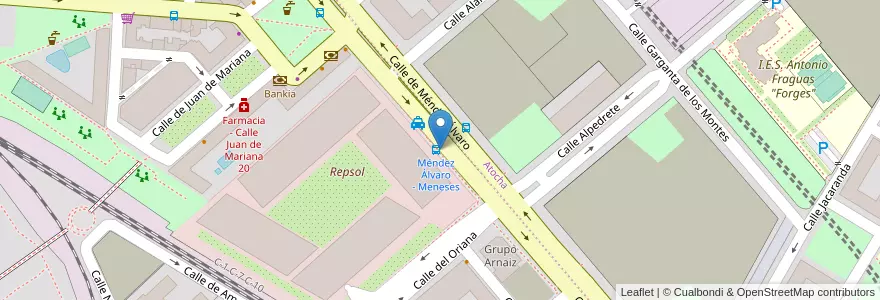 Mapa de ubicacion de MENDEZ ALVARO, CALLE, DE,44 en スペイン, マドリード州, Comunidad De Madrid, Área Metropolitana De Madrid Y Corredor Del Henares, Madrid.