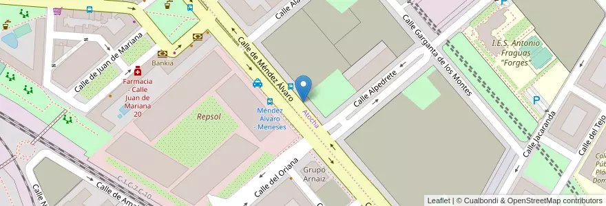 Mapa de ubicacion de MENDEZ ALVARO, CALLE, DE,57 en スペイン, マドリード州, Comunidad De Madrid, Área Metropolitana De Madrid Y Corredor Del Henares, Madrid.