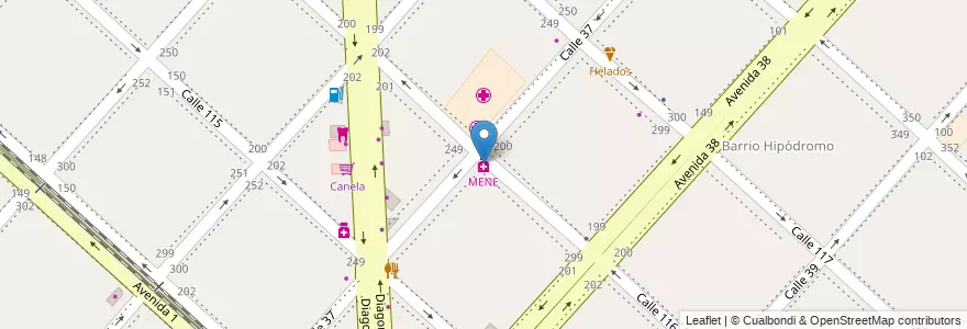 Mapa de ubicacion de MENE, Casco Urbano en Argentinië, Buenos Aires, Partido De La Plata, La Plata.