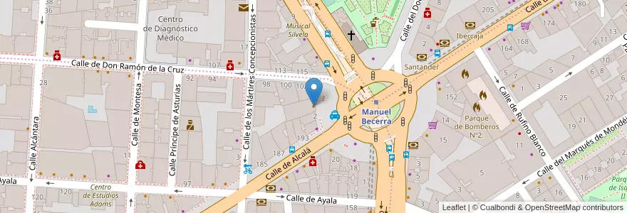 Mapa de ubicacion de Menéndez en إسبانيا, منطقة مدريد, منطقة مدريد, Área Metropolitana De Madrid Y Corredor Del Henares, مدريد.