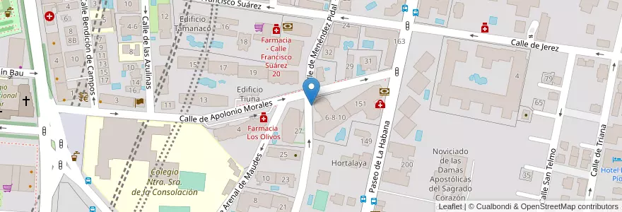Mapa de ubicacion de MENENDEZ PIDAL, CALLE, DE,28 en إسبانيا, منطقة مدريد, منطقة مدريد, Área Metropolitana De Madrid Y Corredor Del Henares, مدريد.