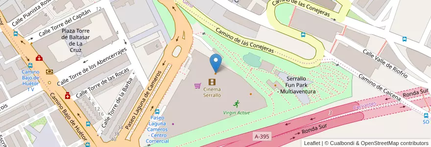 Mapa de ubicacion de Mentidero Serrallo Plaza en スペイン, アンダルシア州, Granada, Comarca De La Vega De Granada, Granada.