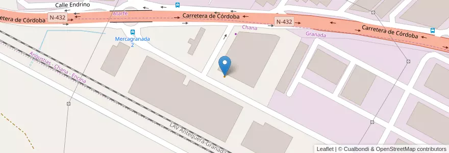 Mapa de ubicacion de Merca Café en スペイン, アンダルシア州, Granada, Comarca De La Vega De Granada.