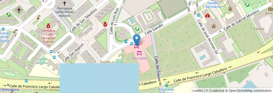 Mapa de ubicacion de Mercadillo Viernes 9-14 h en Испания, Мадрид, Мадрид, Área Metropolitana De Madrid Y Corredor Del Henares, Мадрид.