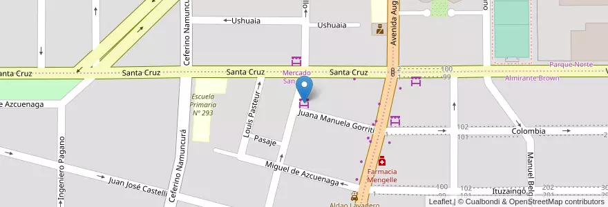 Mapa de ubicacion de Mercadito Flopy en アルゼンチン, チリ, リオネグロ州, Cipolletti, Departamento General Roca.